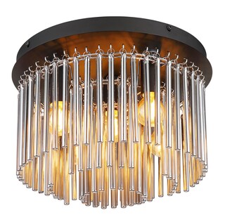 GLOBO Retrofit Deckenlampe GORLEY 32 cm schwarz /rauchfarbig