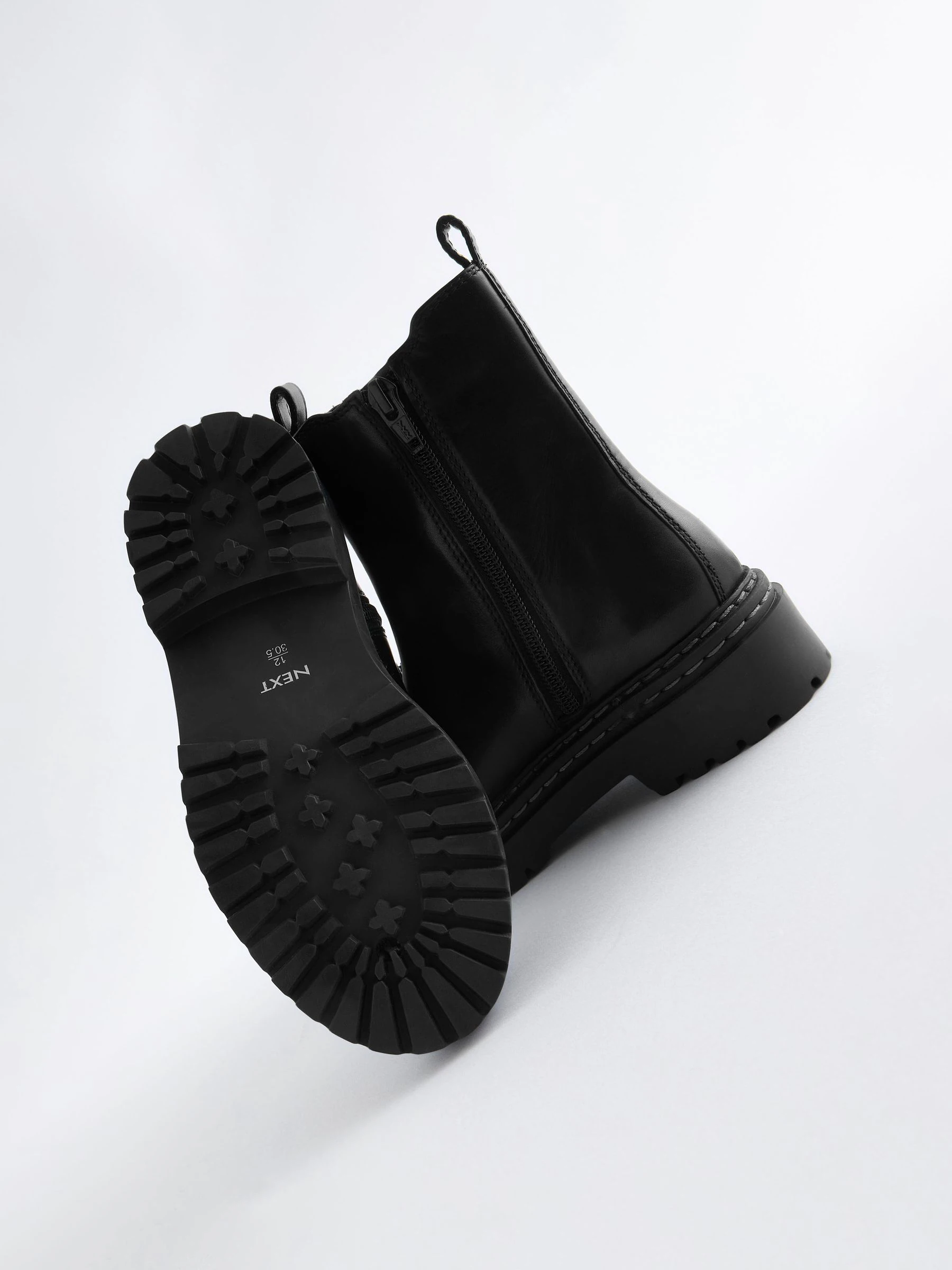Zwart - Leren Chunky Chelsea Boots