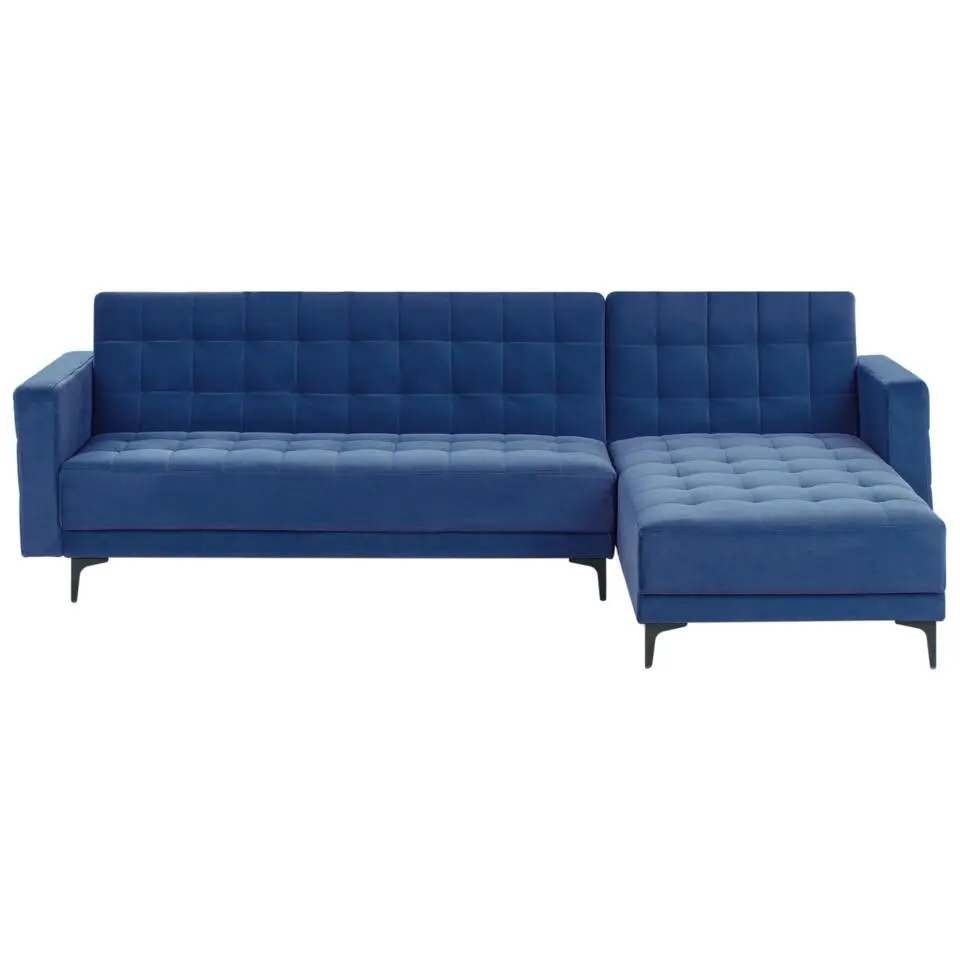 ABERDEEN - Hoekbank - Blauw - Linkszijdig - Fluweel