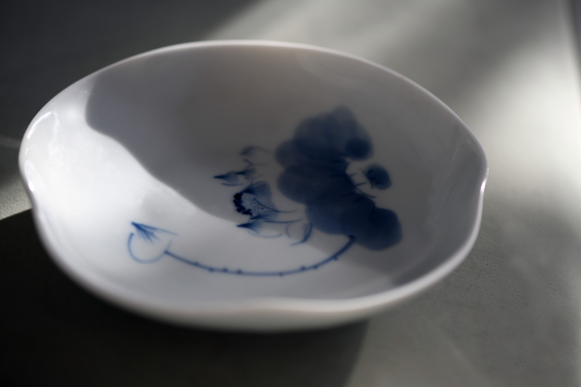 Keramikschale, weiß, blau, Ø 12 cm, H 5 cm von fischer's lagerhaus