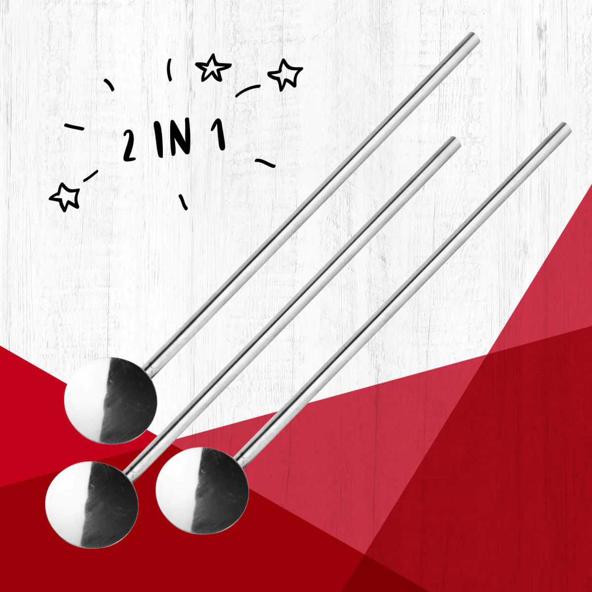 Lot de 3 cuillères à paille réutilisables Bar Concept Fackelmann
