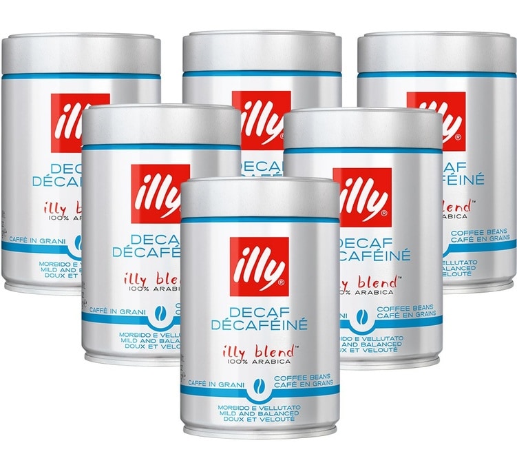 Café en grains Illy décaféiné - 6x250gr