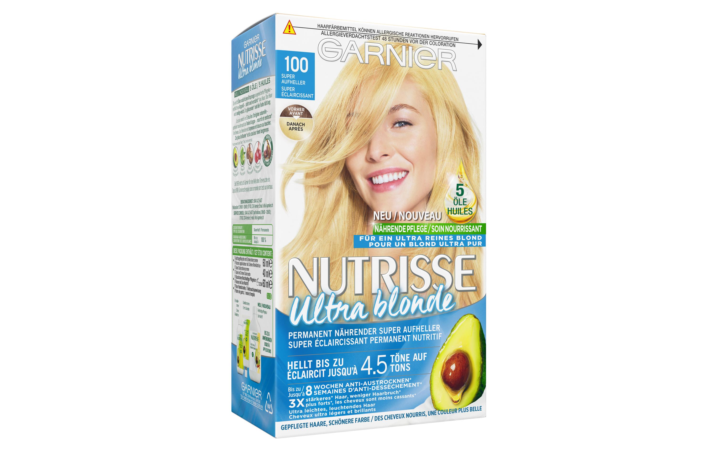 Haarcoloration Nutrisse Ultra Blonde 100 Super AufhellerAufhellung für ein natürliches Blond