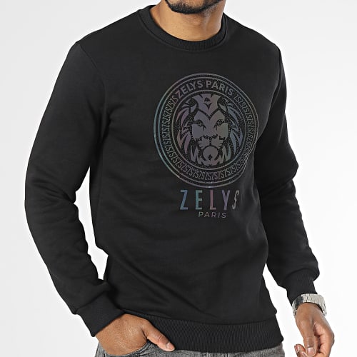 Sweat Crewneck Réfléchissant A Strass Jota Noir