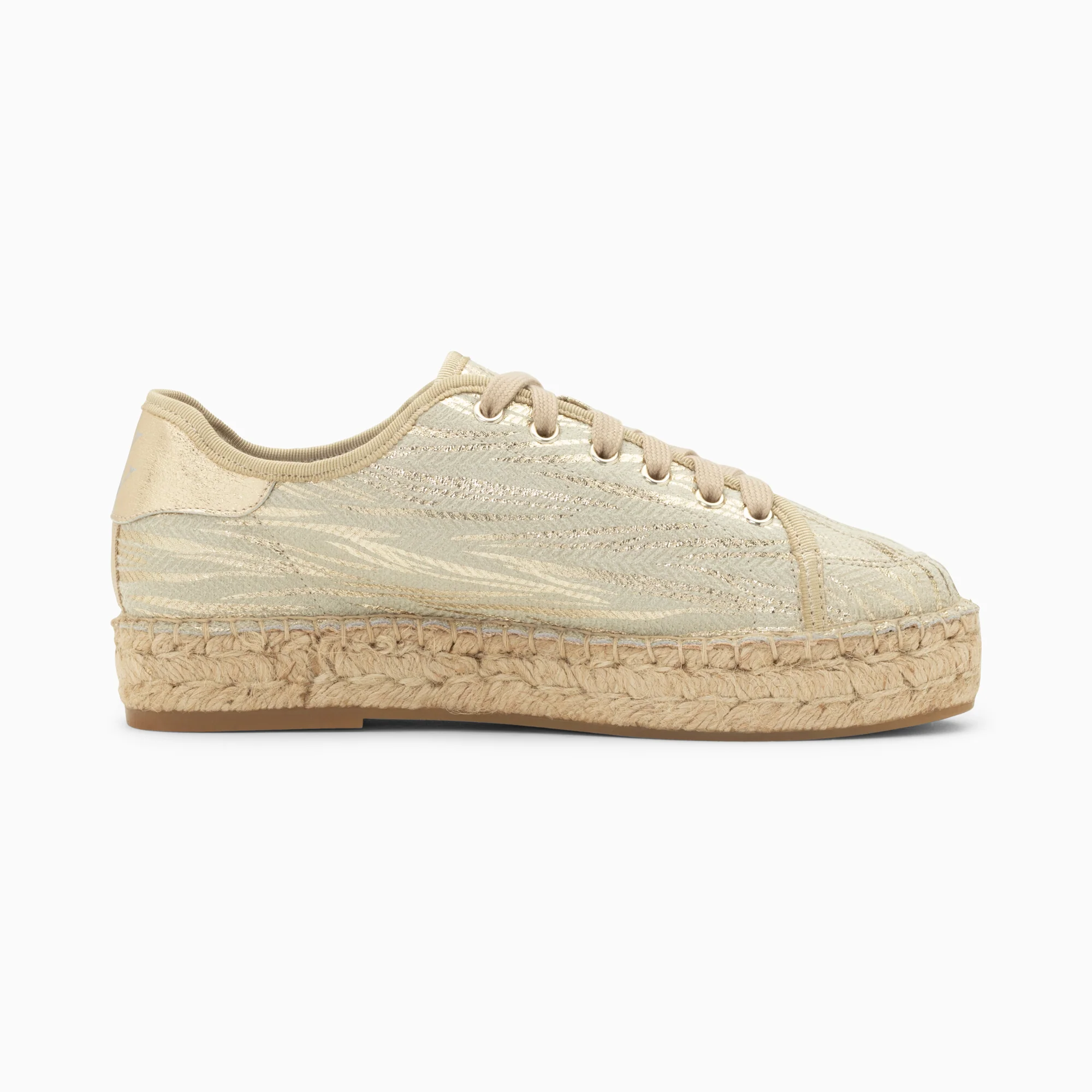Sneakers-Baskets espadrilles Kourtney or imprimé zèbre à lacets