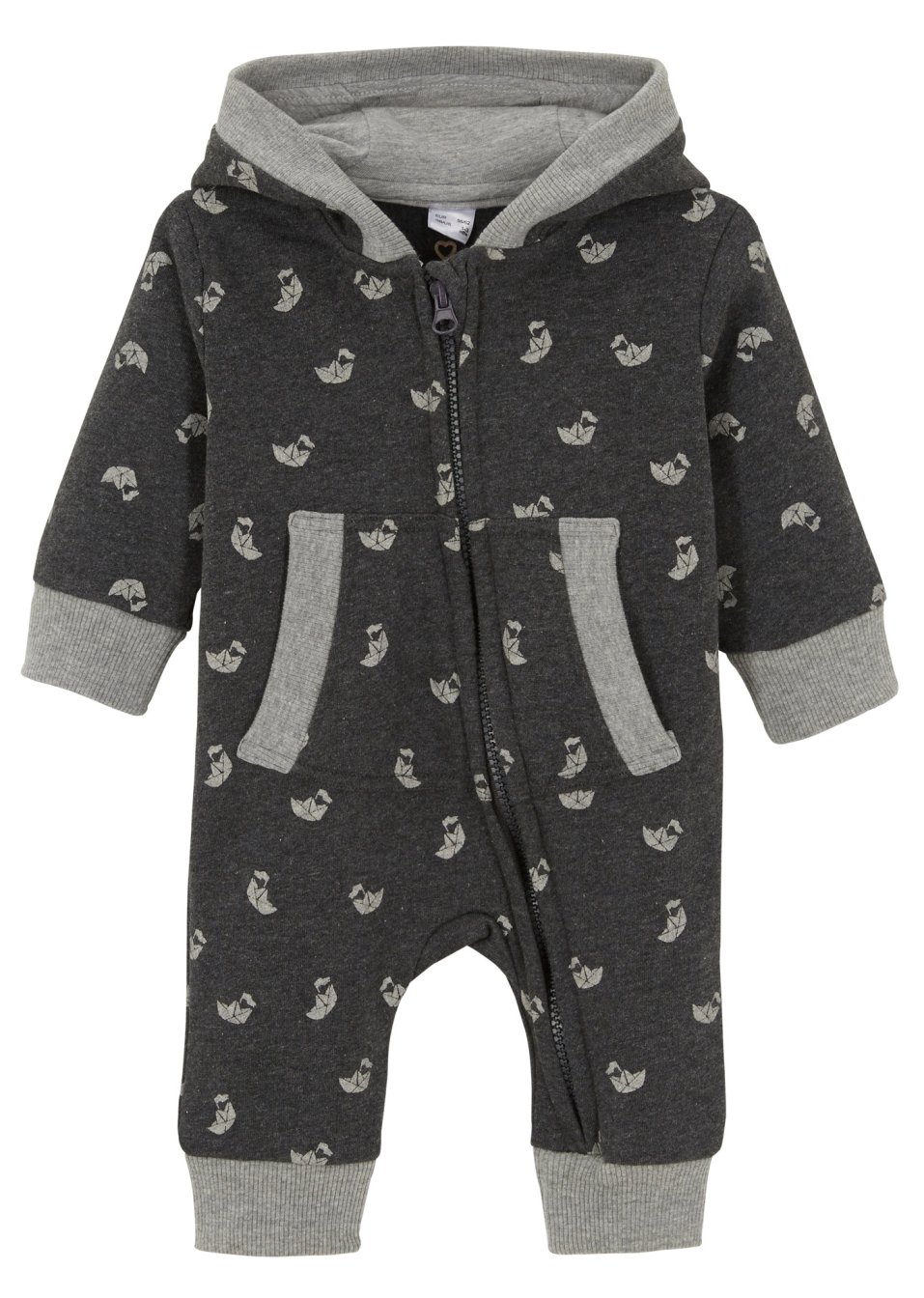 Combinaison sweat à capuche en coton pour bébé