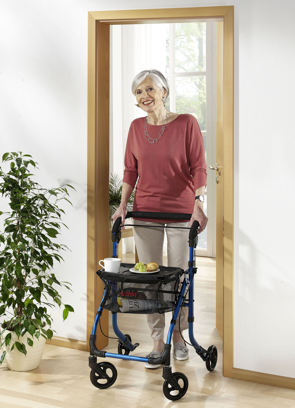 Wohnungsrollator mit Tablett