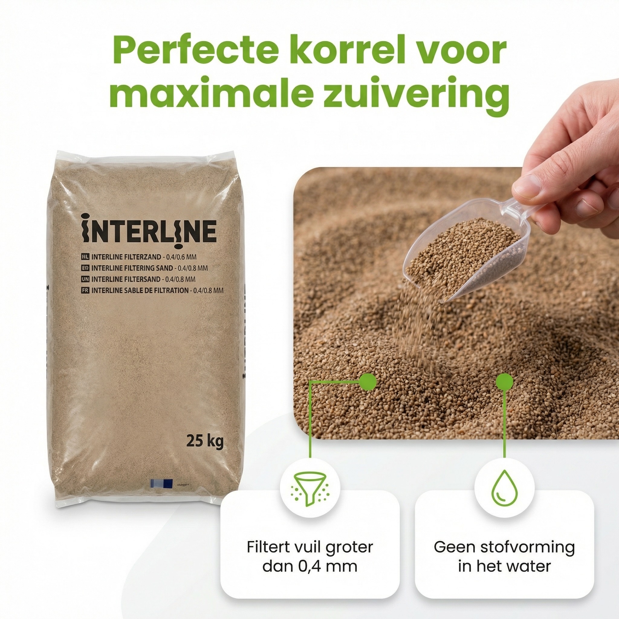 Interline 0.4/0.8mm filterzand - 25 kg