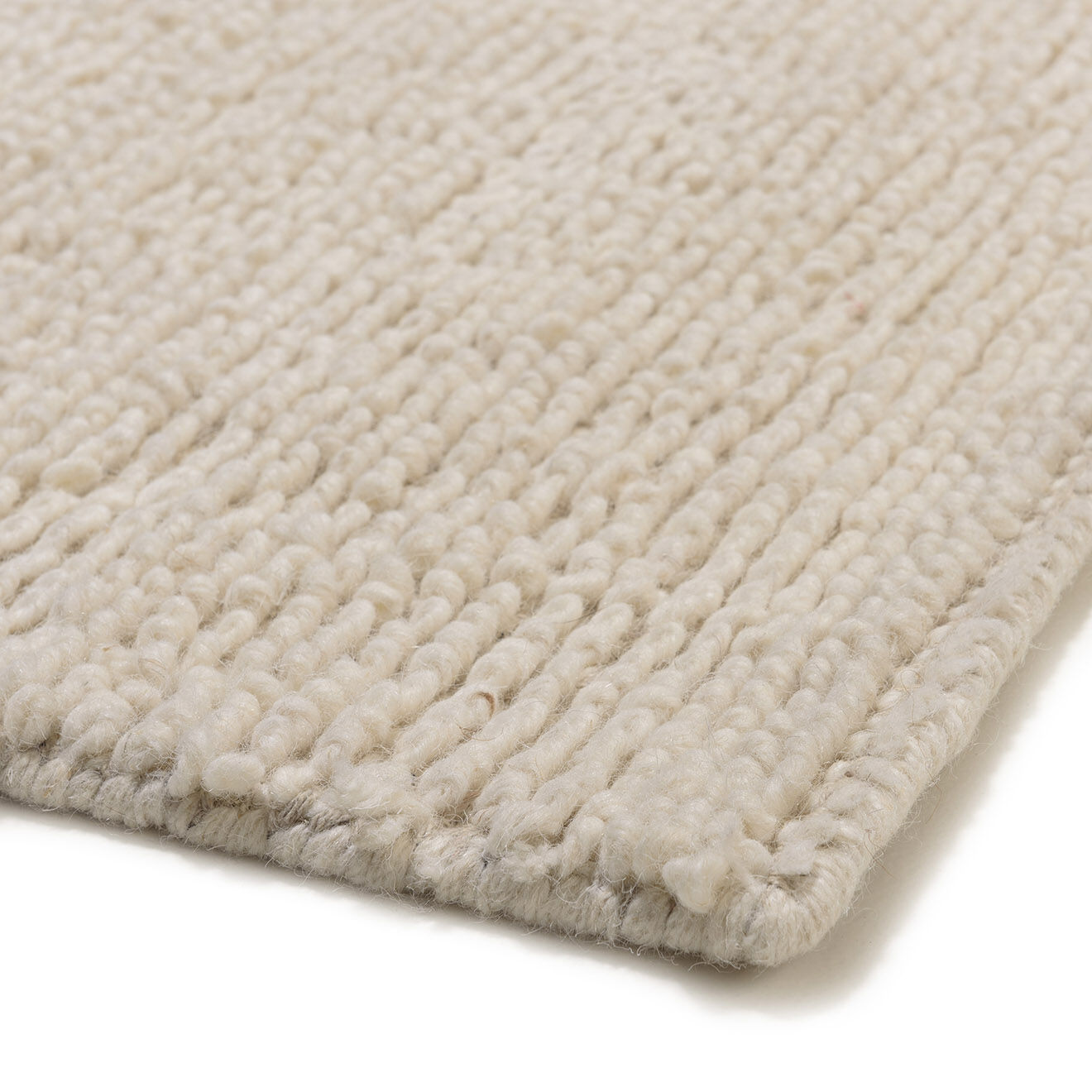 Macabane Tapis en Laine bouclée Sacha ivoire - 290x200 cm
