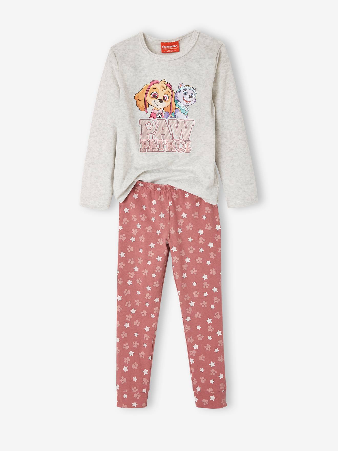 Pijama de veludo cinza claro com estampa da Patrulha Canina®