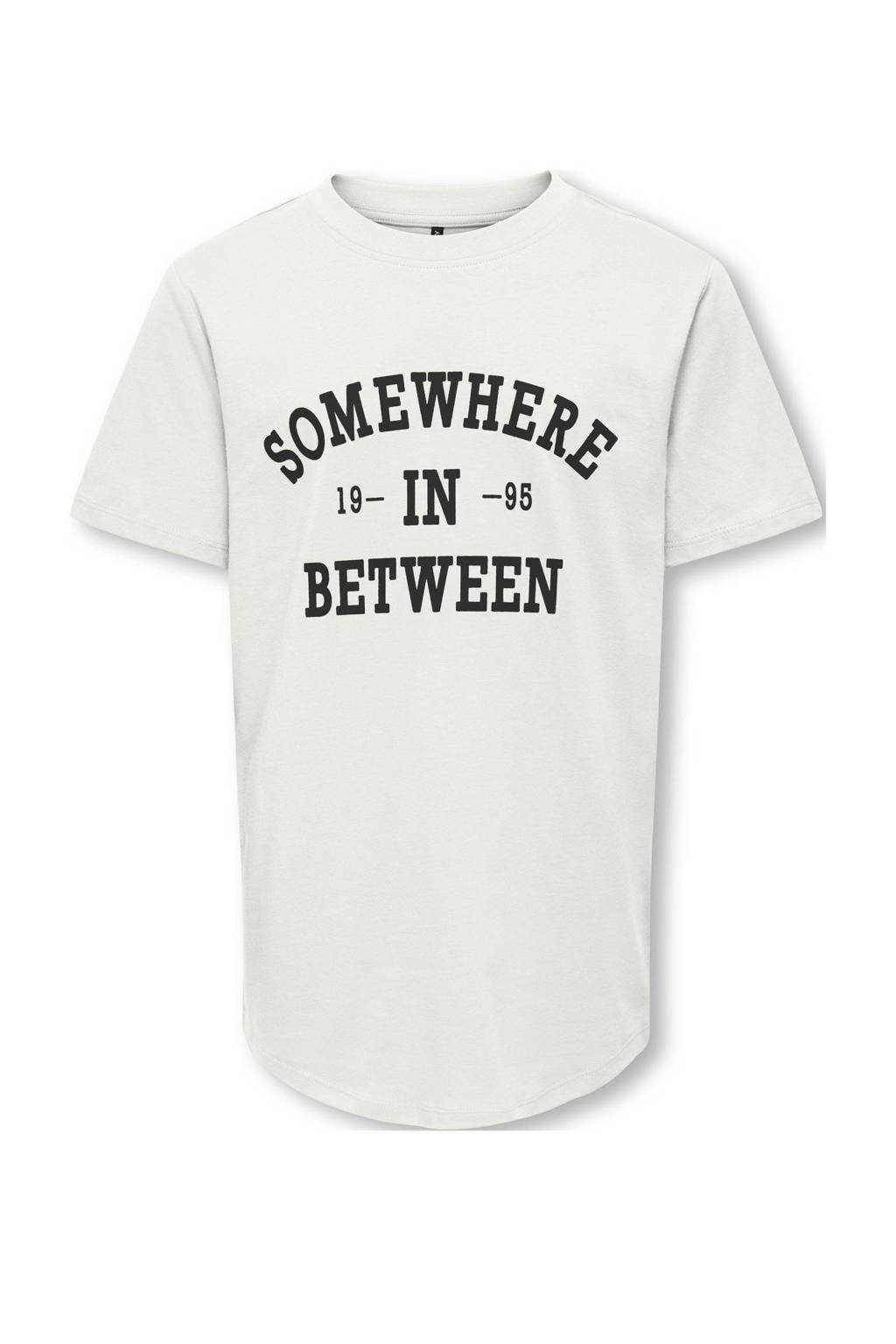 ONLY T-shirt KOBTIM met tekst wit