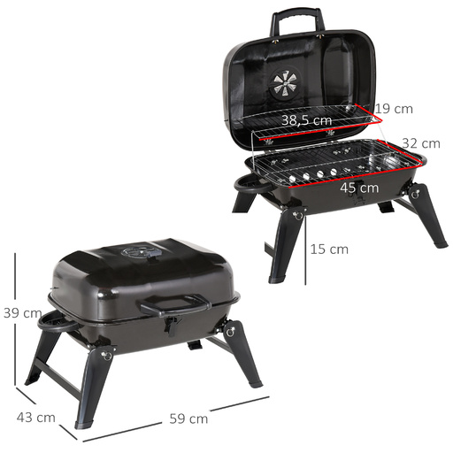 Barbacoa De Carbono Outsunny 846-023
