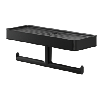 Tiger toiletrolhouder Carv met planchet Zwart