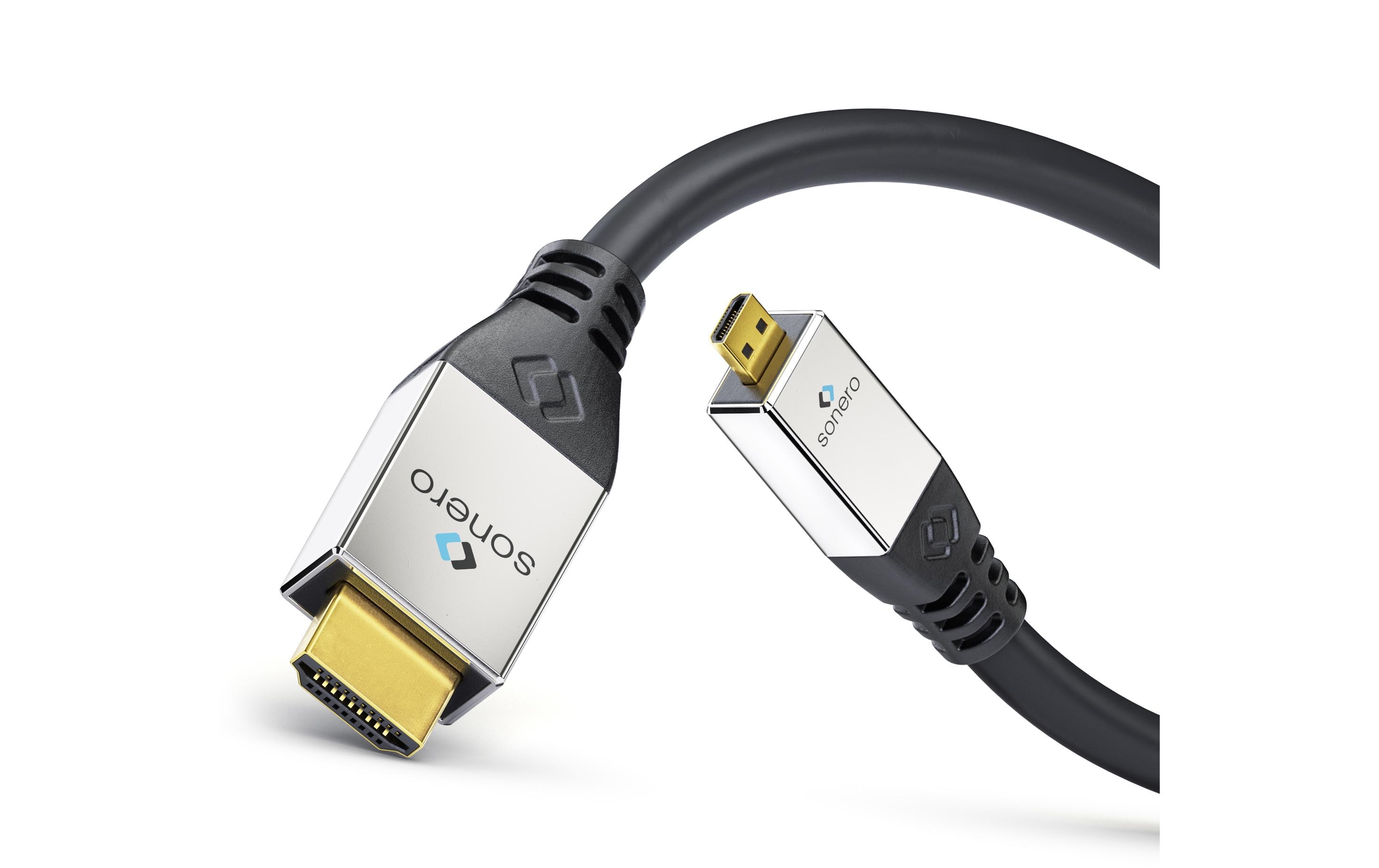 Kabel Micro-HDMI (HDMI-D) - HDMI, 3 m4K High Speed HDMI Kabel mit Ethernet