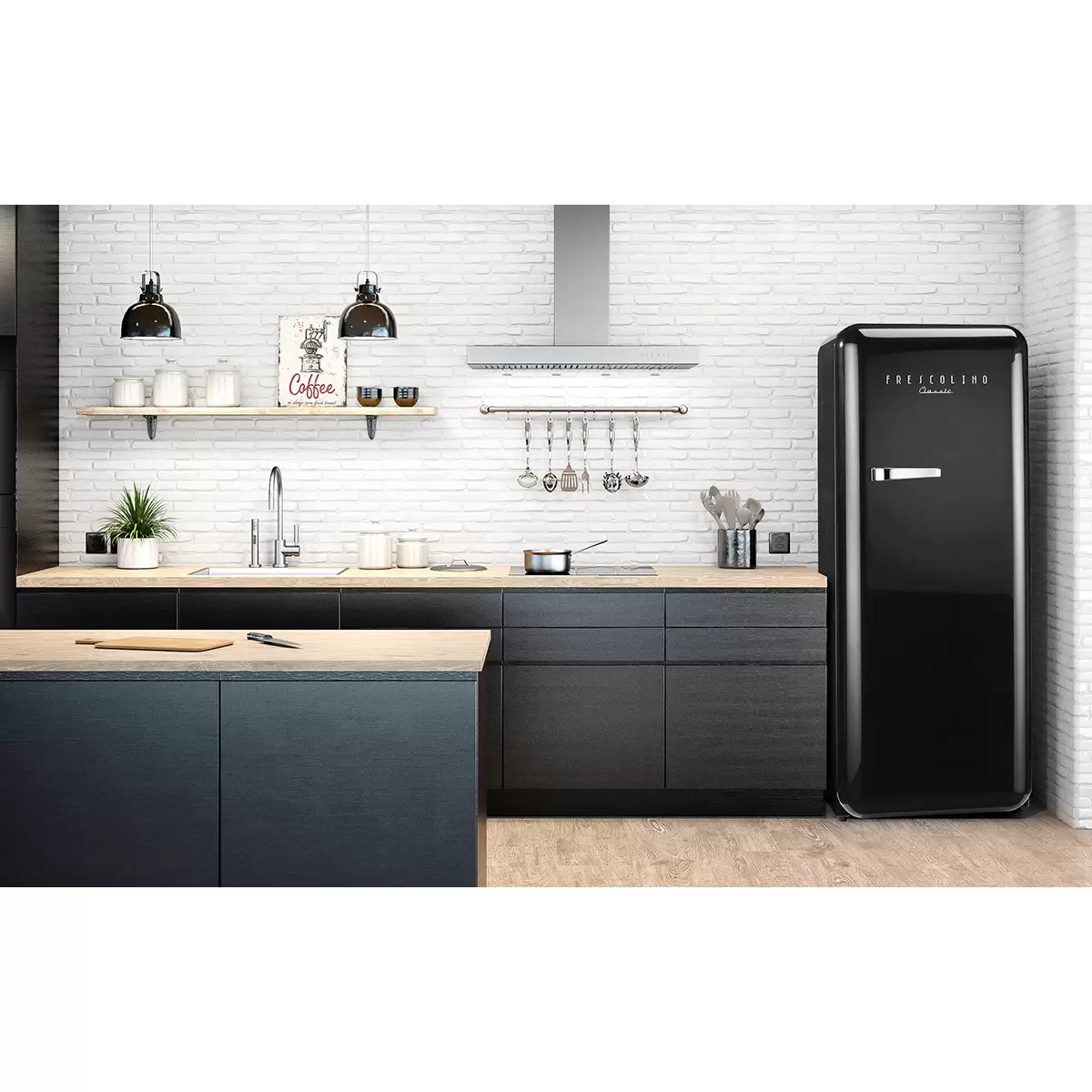 Kühlschrank Frescolino Classic schwarz,silber