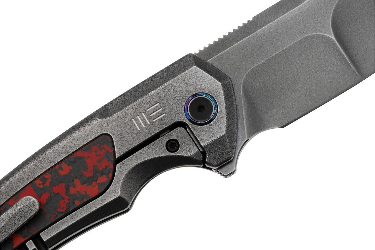 WE Knife Hyperactive WE23030-2 Gray Vanax, Polished Gray Orange Peel Textured Titanium Lava Flow Fat Carbon Fiber, zakmes