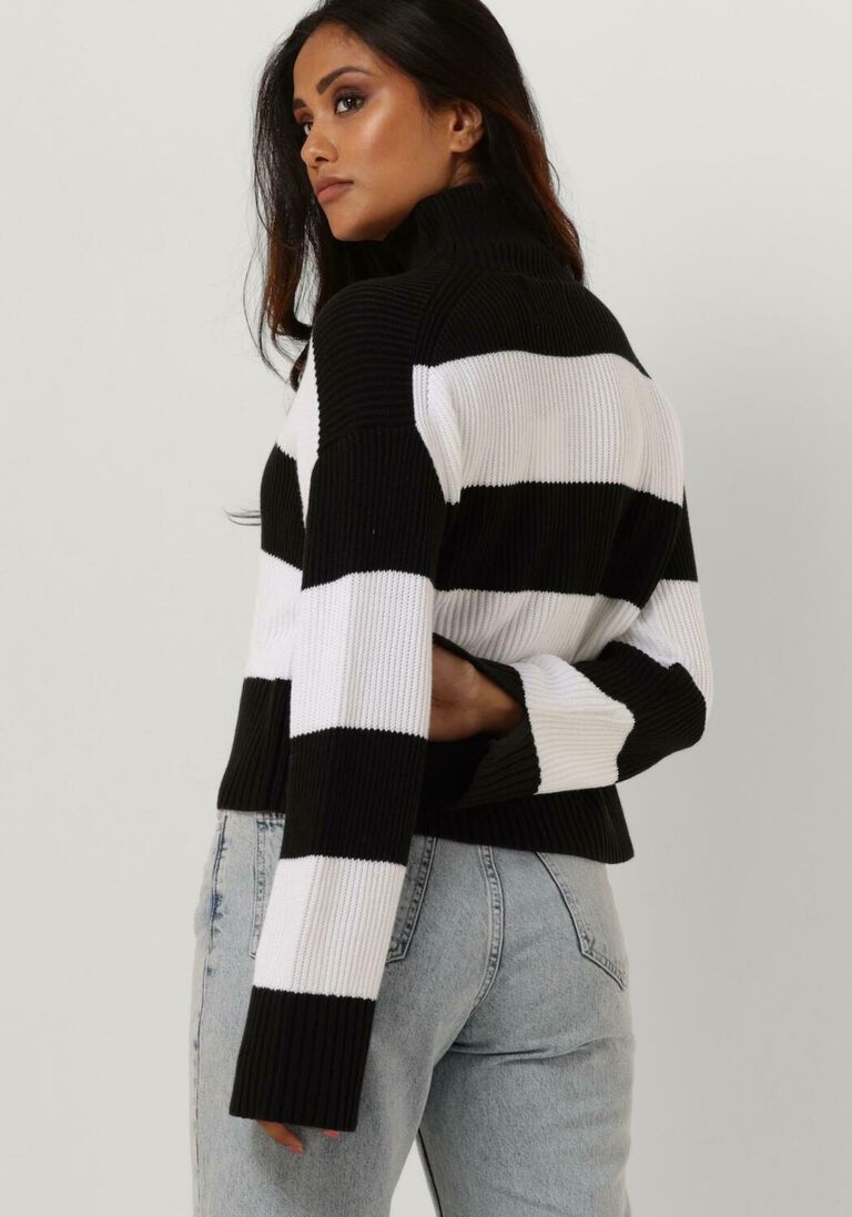 CALVIN KLEIN zwarte calvin klein coltrui label chunky sweater
