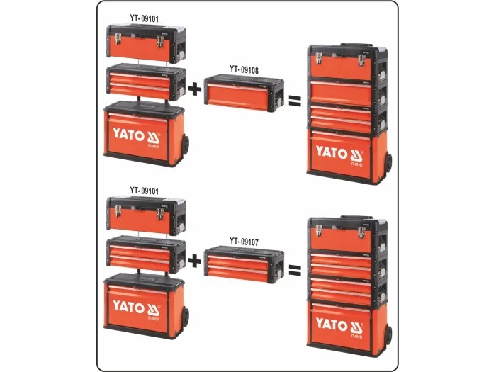 Yato YT-09101, Værktøjskiste, Metal, Sort, Rød, 45 kg, 520 mm, 320 mm