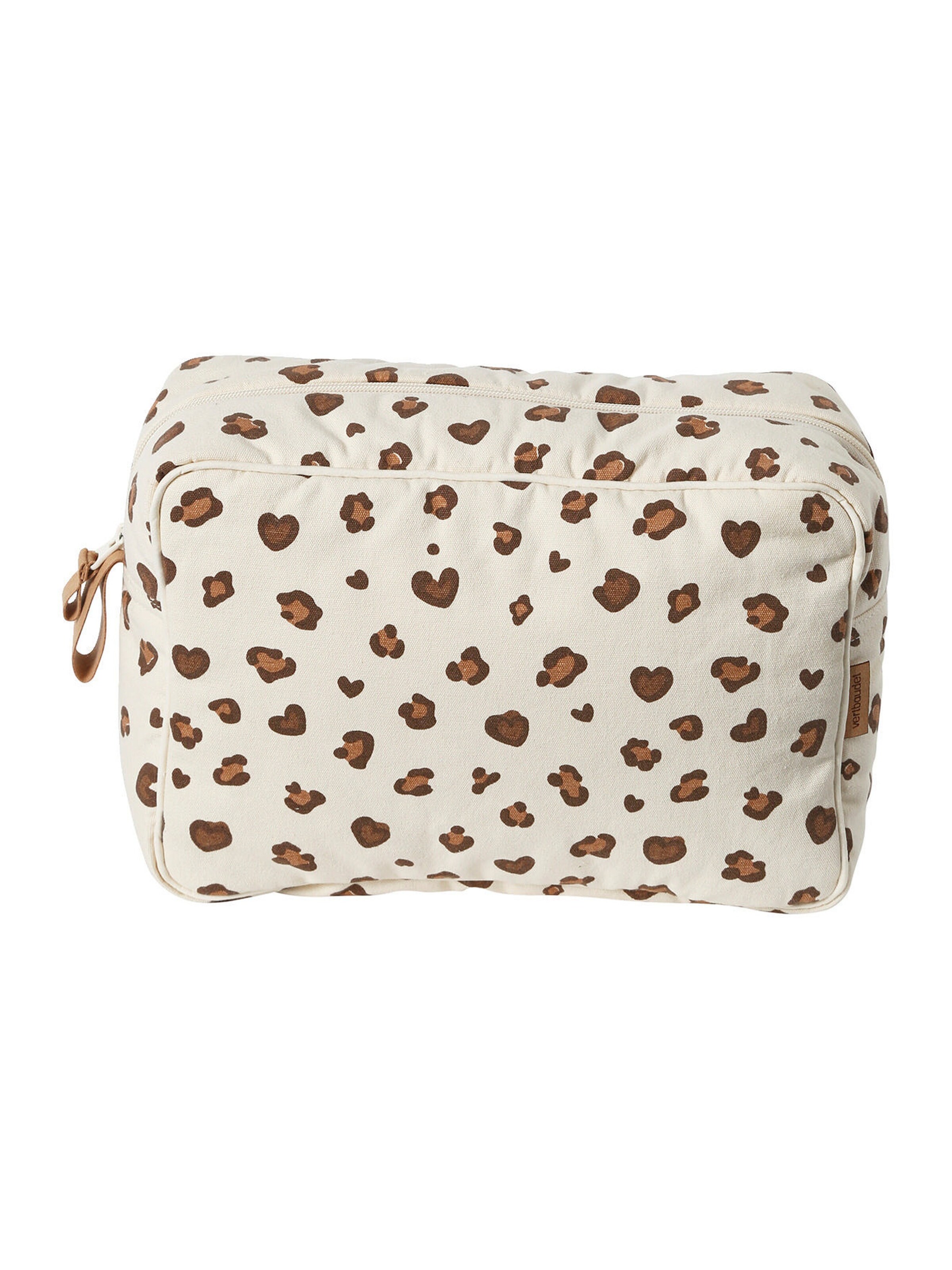 Vertbaudet Kinder Waschbeutel, Kosmetiktasche hellbeige leoprint