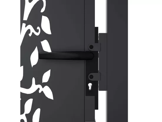 Portail de jardin anthracite 105x80 cm acier conception d'arbre