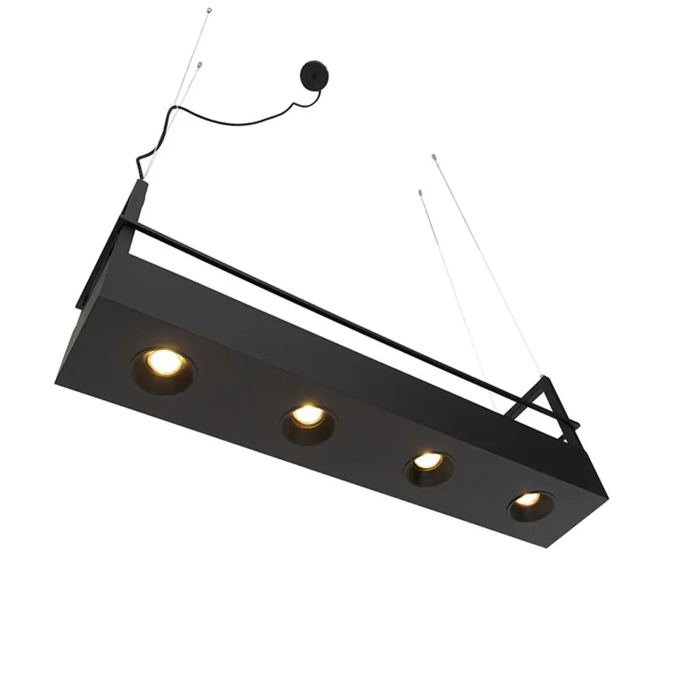 Qazqa hanglampen cage rack zwart gu10