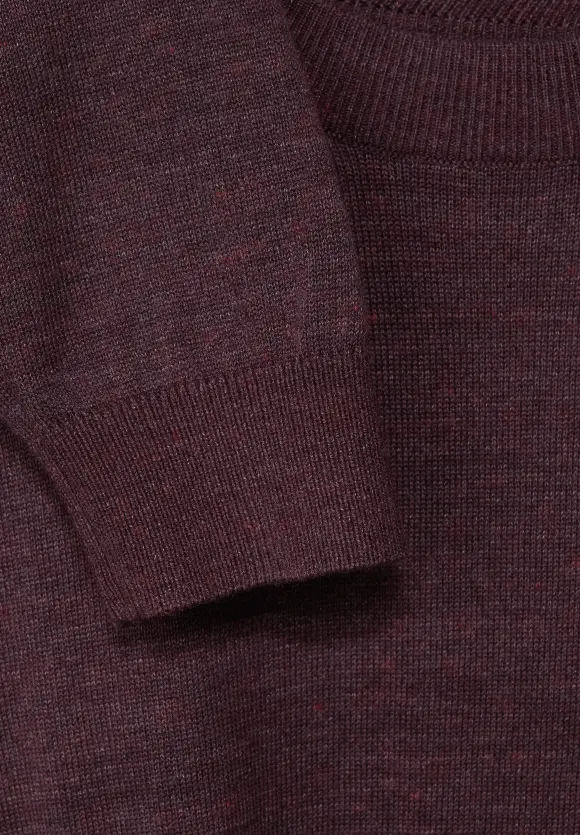 Basic Strickpullover - burgundy red melange