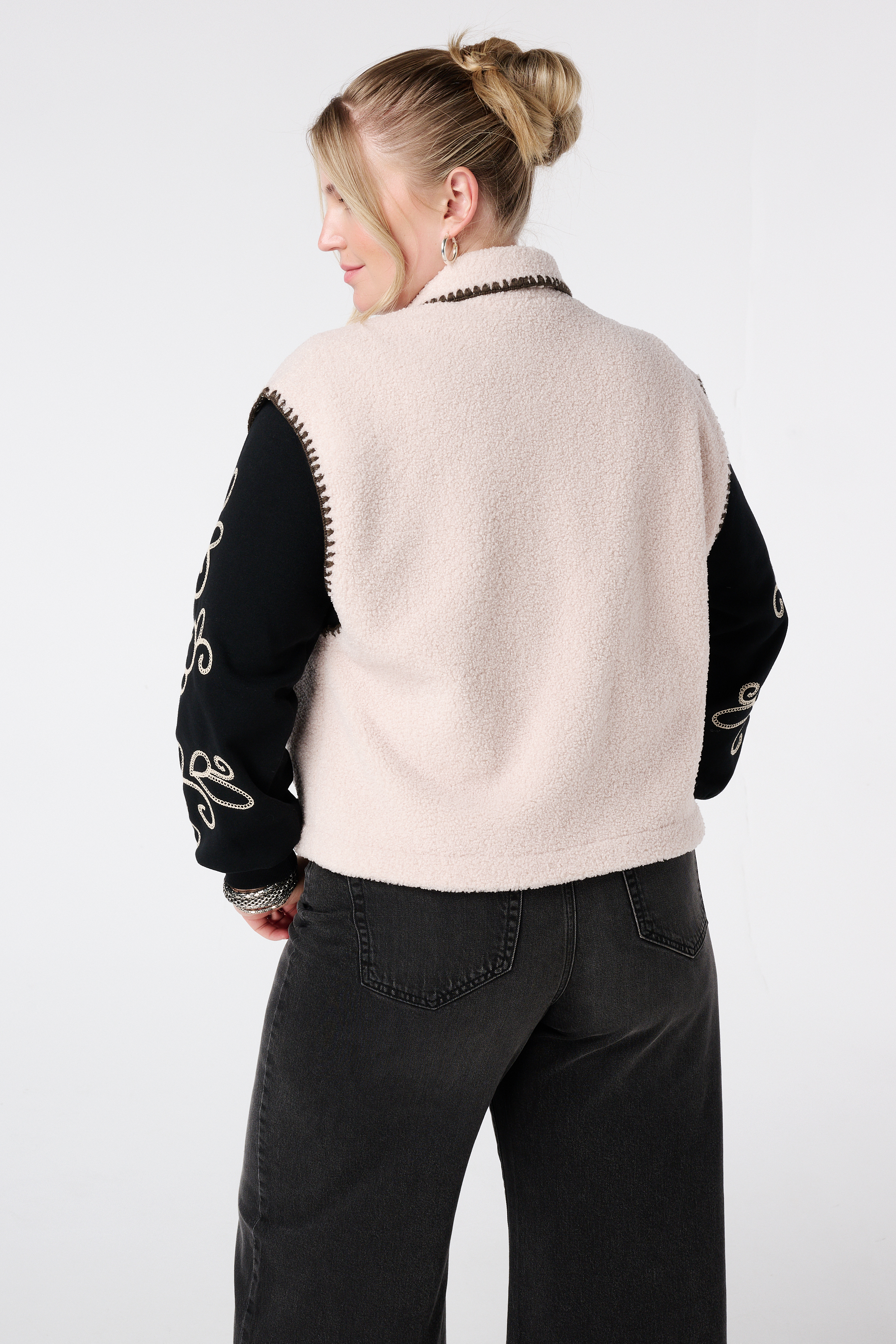 Teddy gilet met sierstiksels Kit