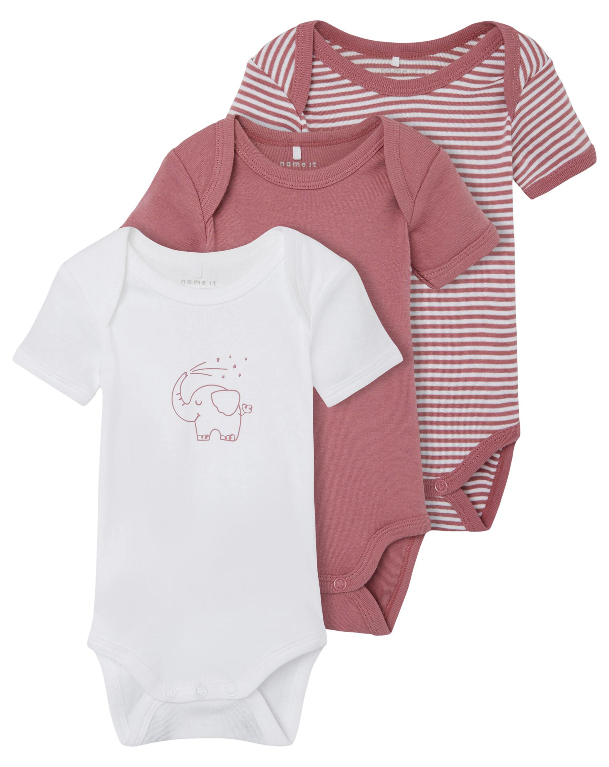 Kurzarmbody NBNBODY 3er-Pack in mesa rose