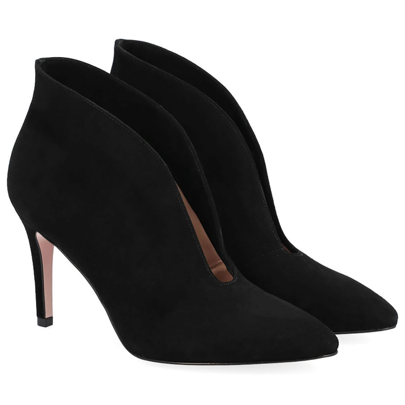 Liu-Jo Bottines en Velours de Cuir Rose noires