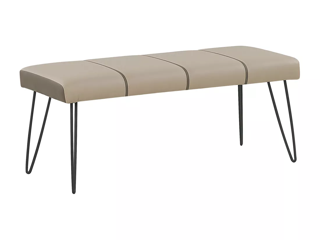 Ensemble de chambre Cuir PU BETIN 180 x 200 cm Beige sable