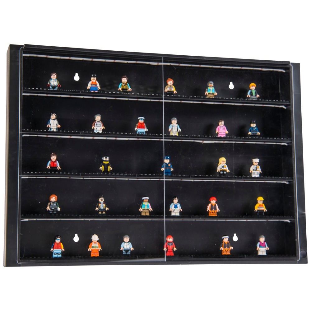 5-stöckige Minifiguren-Vitrine mit LED-Beleuchtung