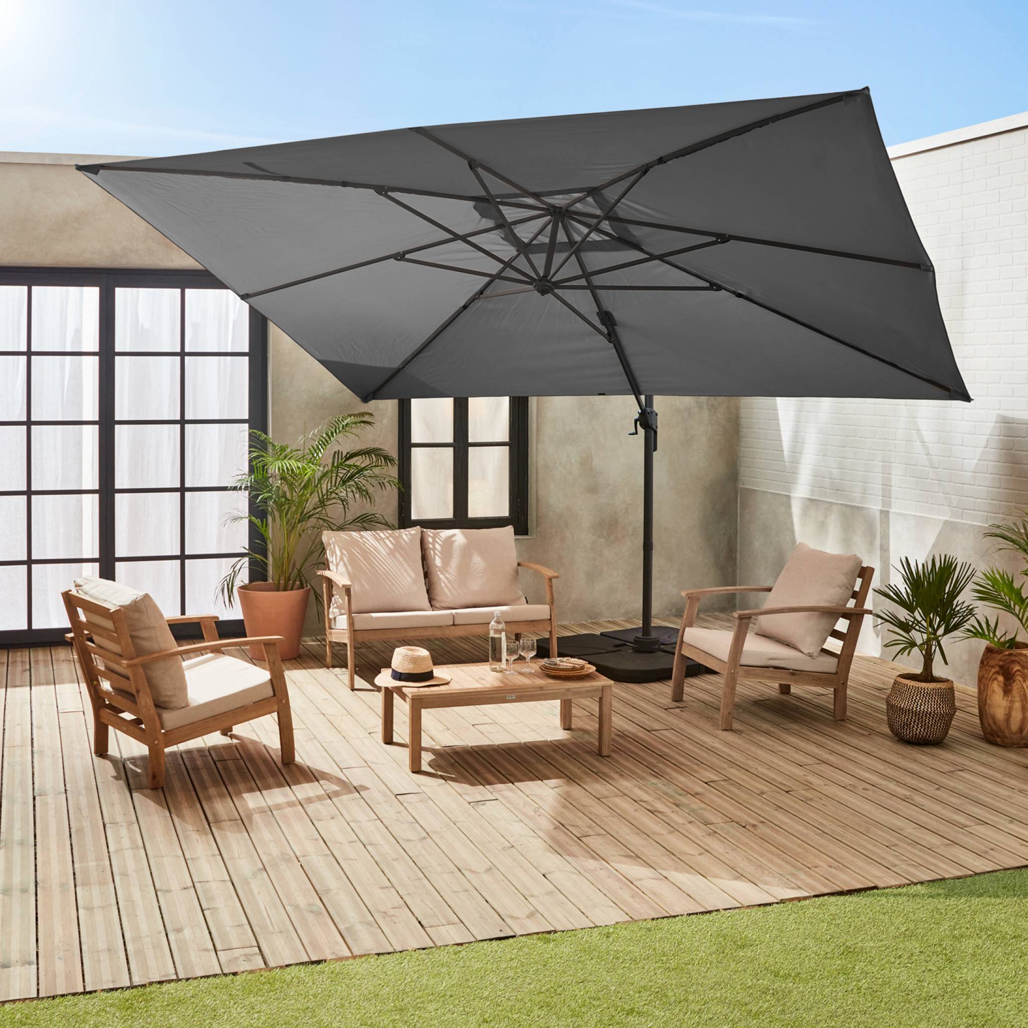 sweeek - Rechthoekige zweefparasol 3x4 m â Antibes