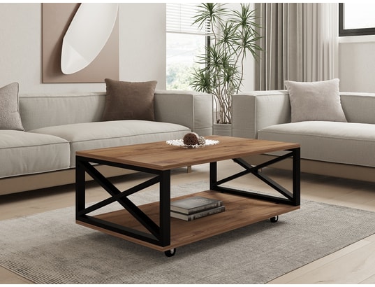 CONCEPT1 - Table basse Refia Pin atlantique 98 x 60 x h33,6cm