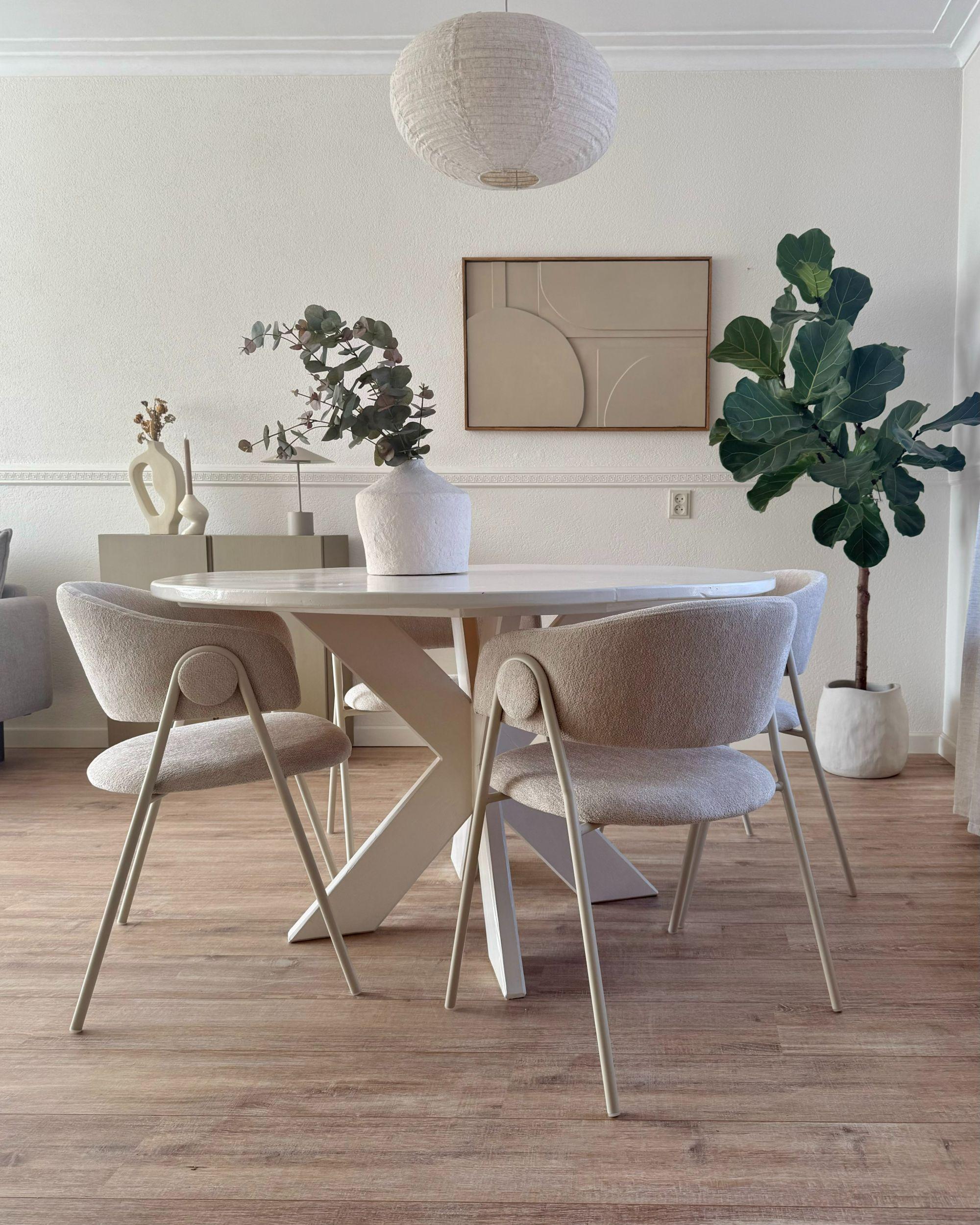 Set van 2 eetkamerstoelen ALANSON Chenille Lichtbeige