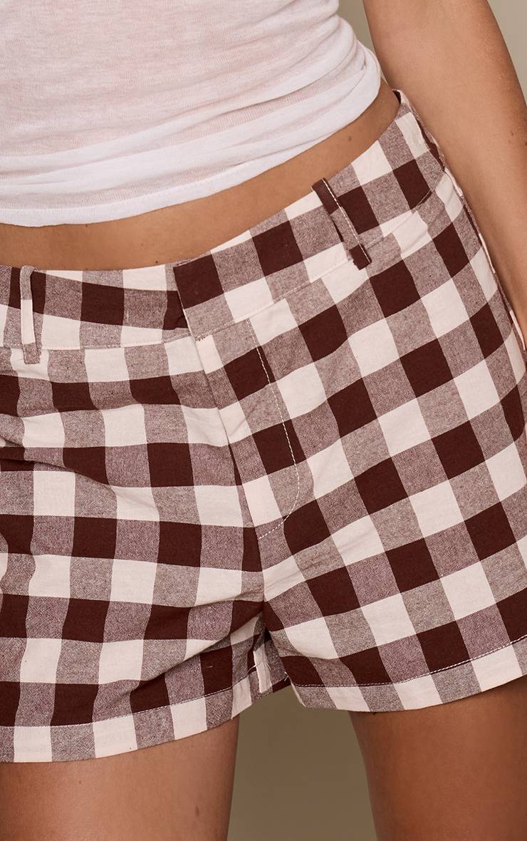 Marron Short Tailleur À Carreaux Vichy