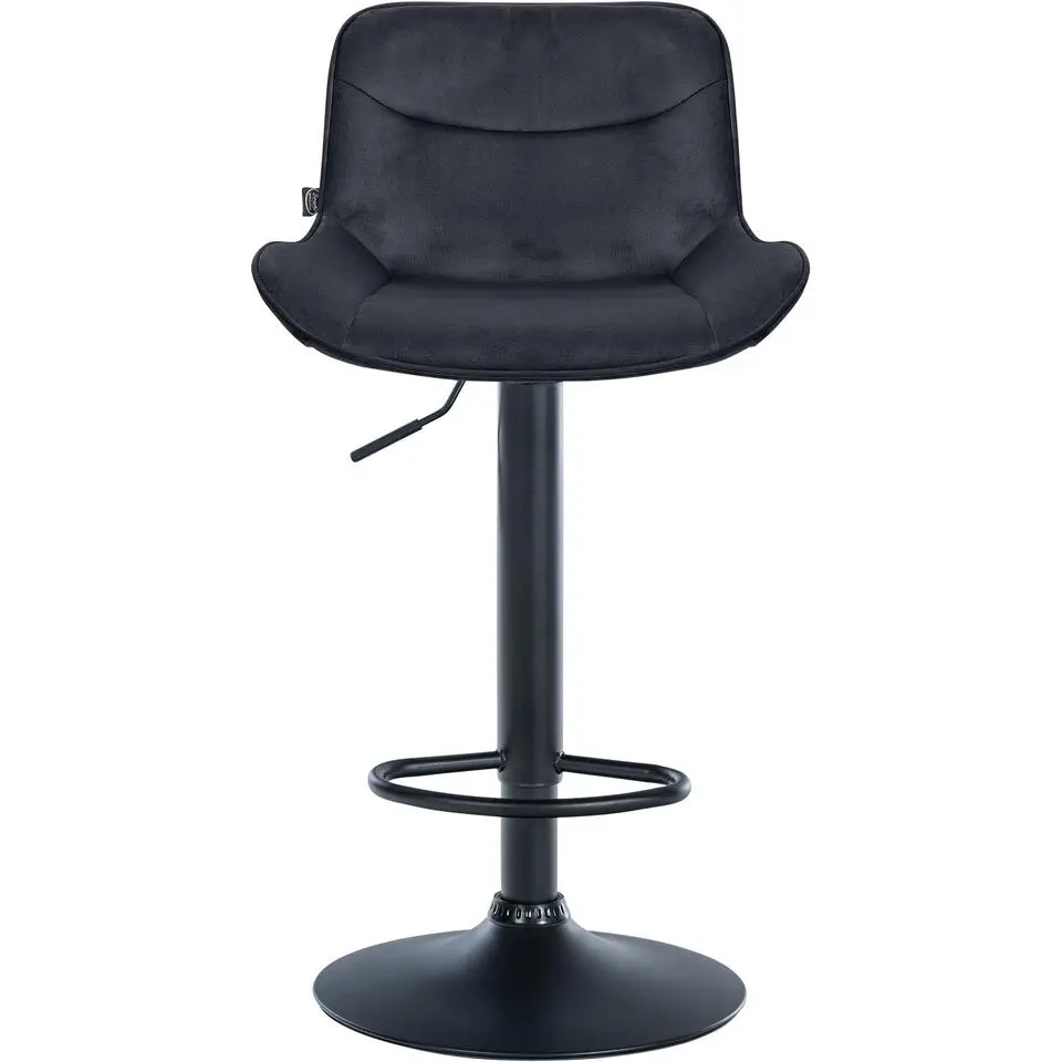 CLP Set van 2 Barkruk Vonore zwart Frame - Fluweel - zwart