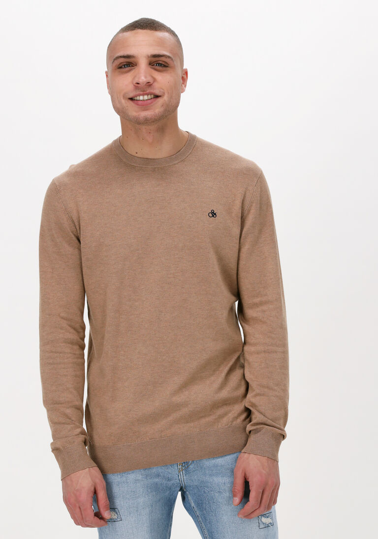 SCOTCH & SODA camel scotch & soda trui classic crewneck pullover