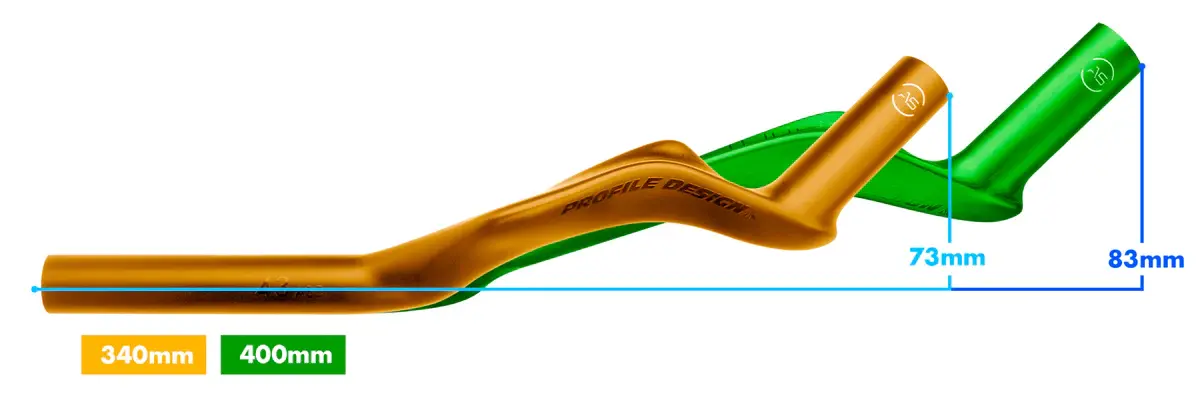 Profile Design 43 ASC Aerobar Extenties 340mm Carbon Zwart