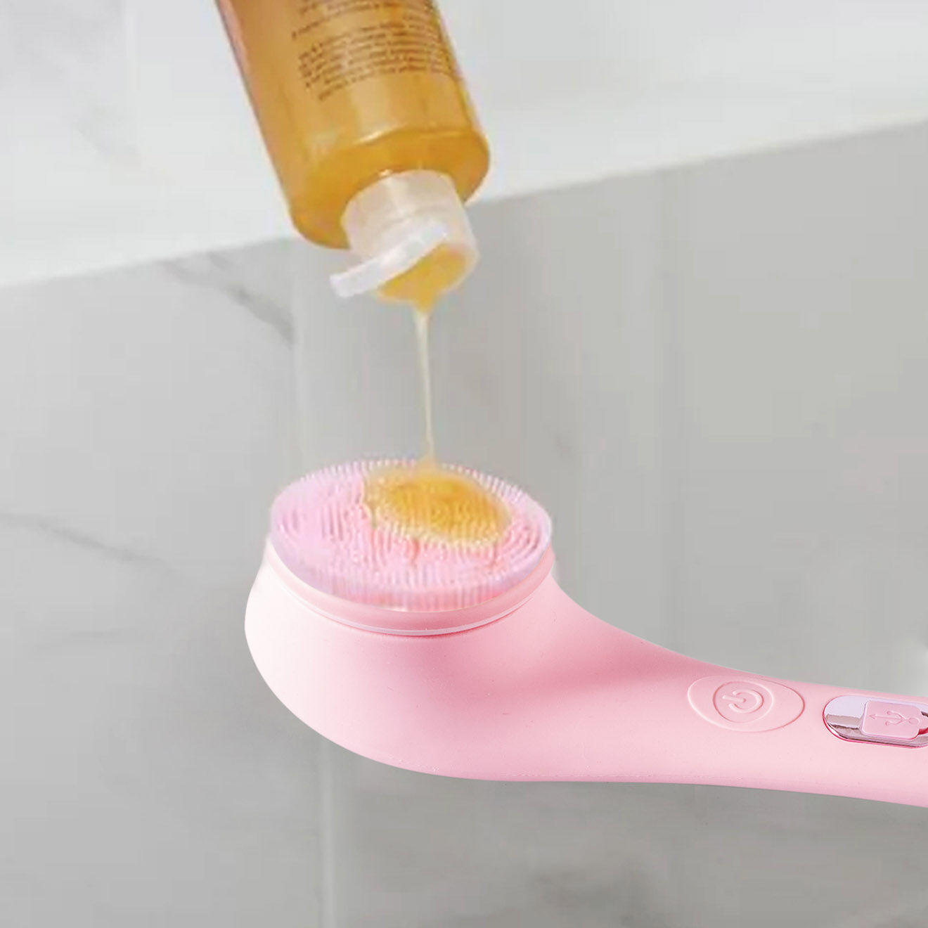 Yoghi Brosse de douche electrique sans fil clean body rose