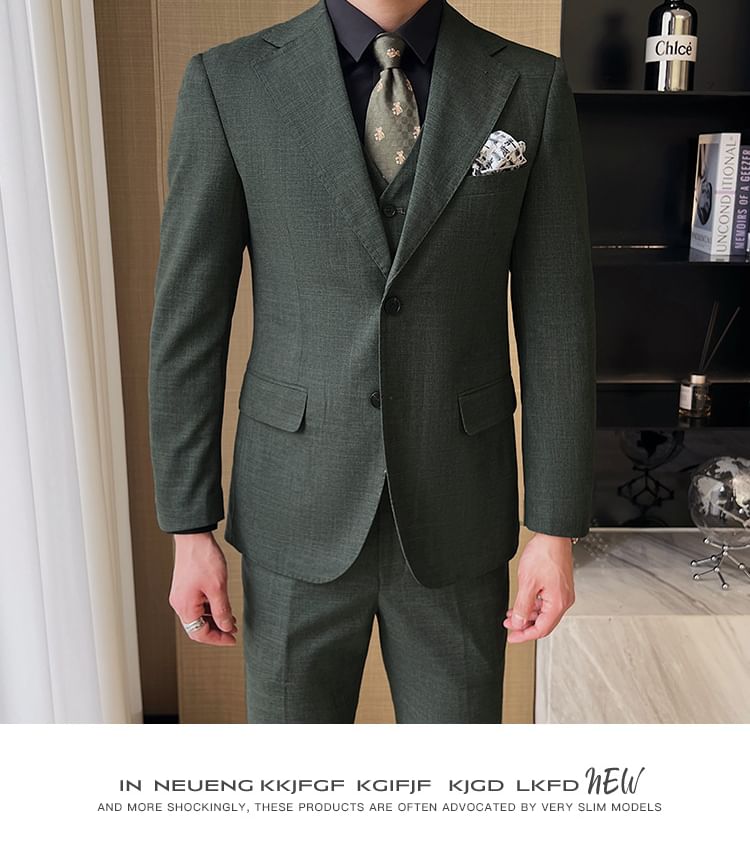 Deepwood - Blazer met knopen / Dubbelrijs blazer / Vest / Pantalon / Set