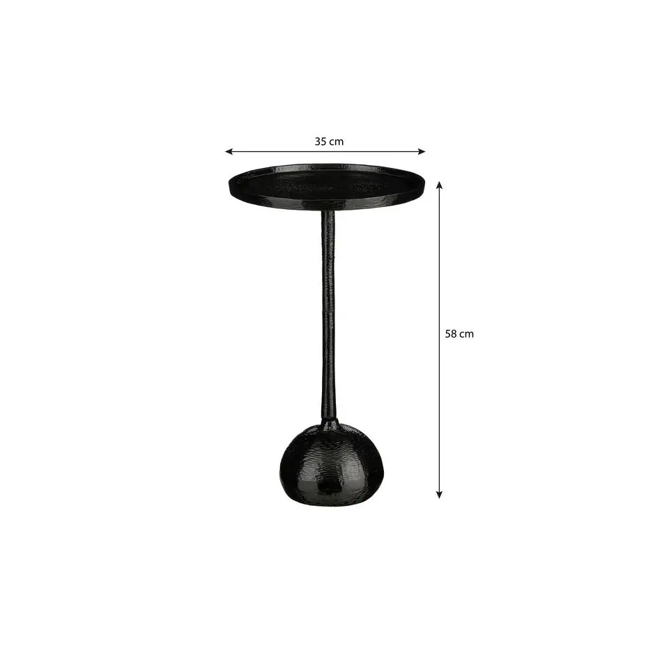 Mica Decorations Colin Bijzettafel - H58 x Ø34 cm - 100% FSC - Zwart