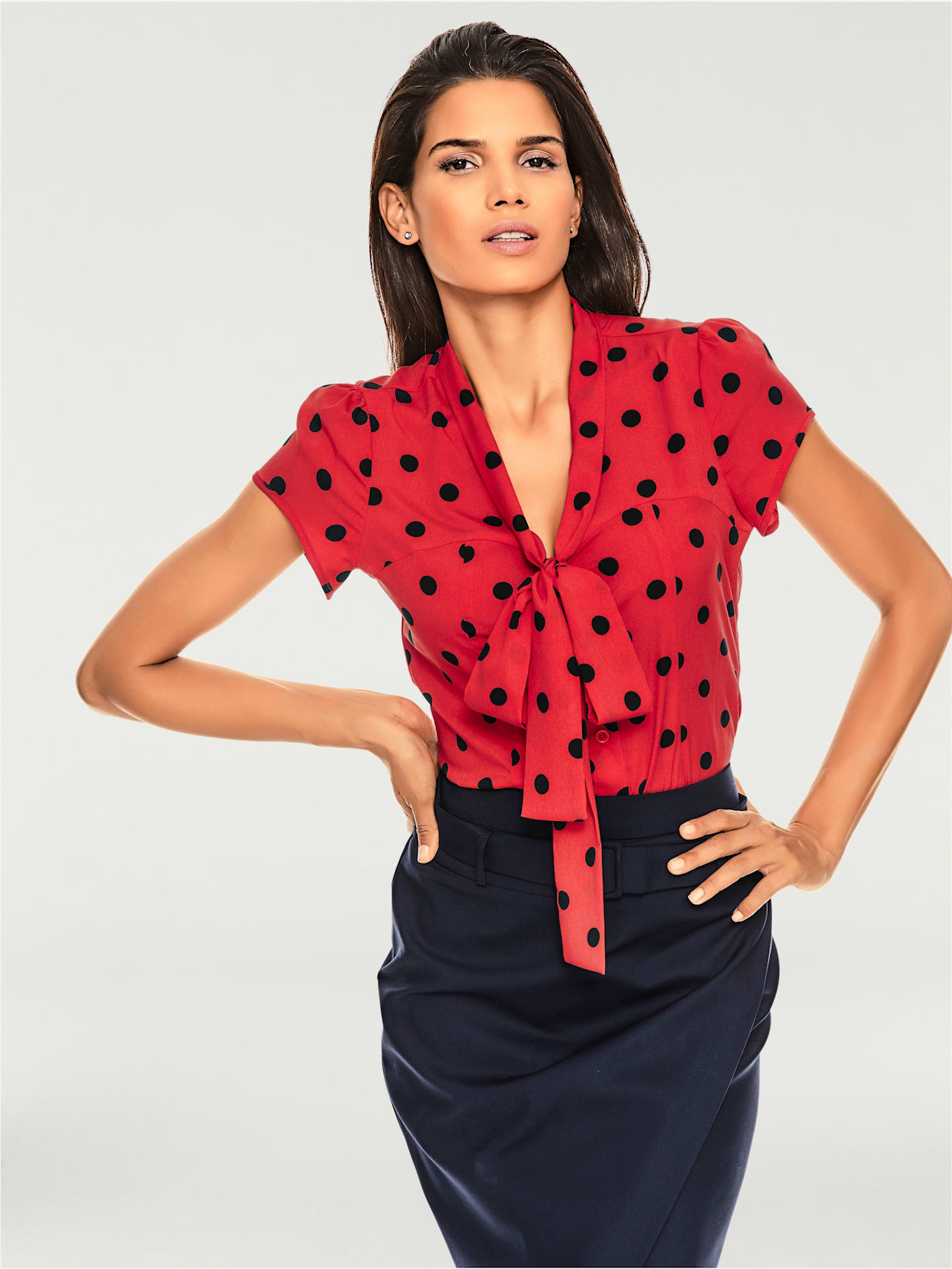 Chemisier à pois motif à pois tendance