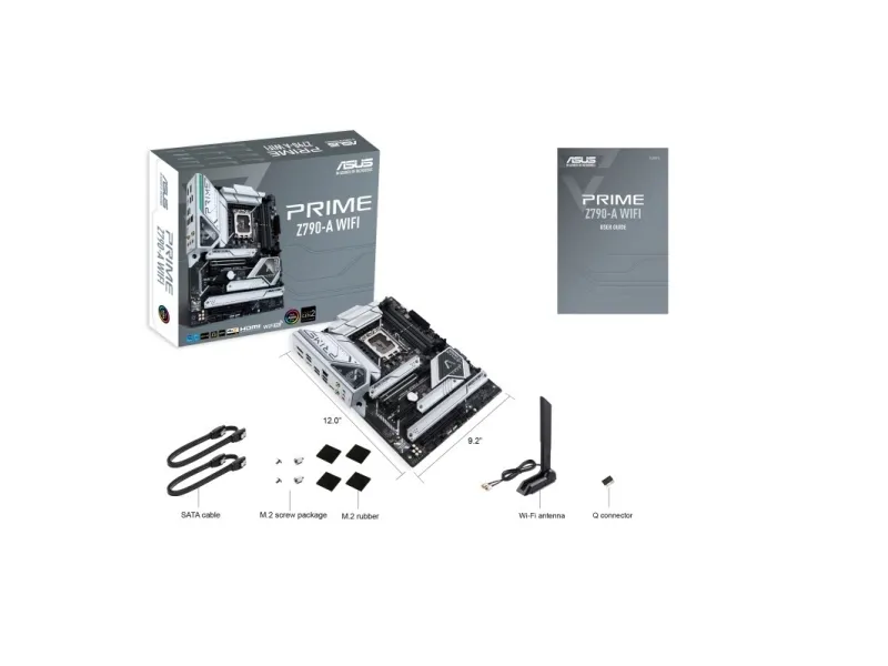 ASUS Prime Z790-A WIFI - Bundkort - ATX - LGA1700 sokkel - Z790 Chipset - USB-C 3.2 Gen 2x2, USB-C 3.2 Gen2, USB 3.2 Gen 1, USB 3.2 Gen 2 - 2.5 Gigabit LAN, Wi-Fi 6, Bluetooth - onboard grafik (CPU påkrævet) - HD Audio (8-kanaler)