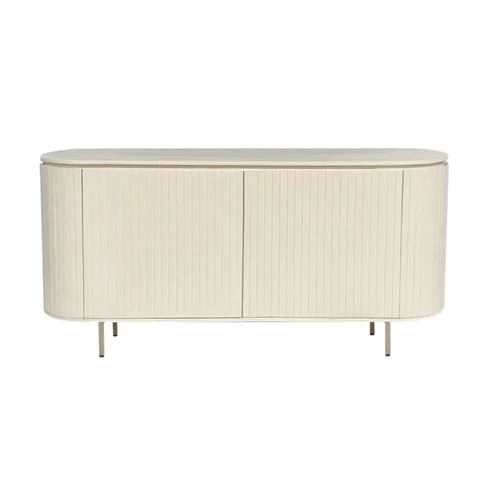 Dressoir Beige Mangohout - Metaal - 170x43x81cm - Patou