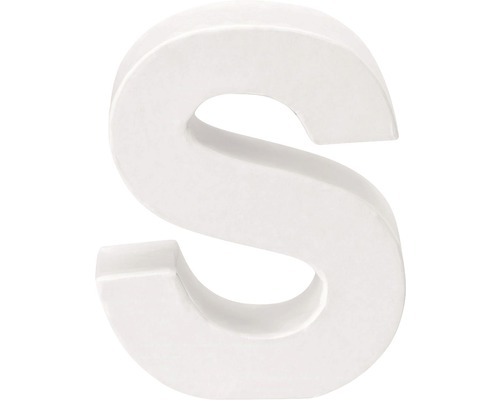Letter S, wit karton, 3,5 x 10 cm