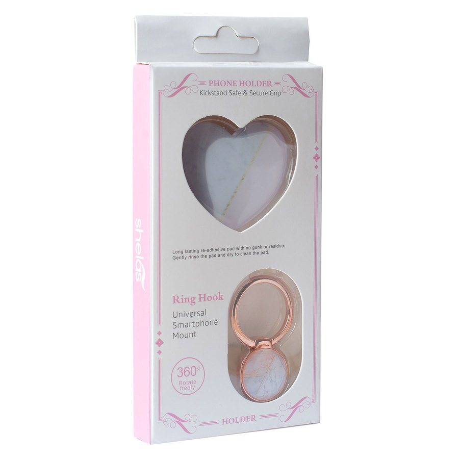 Shelas Ringholder og Heart Pop til mobil - Hvit