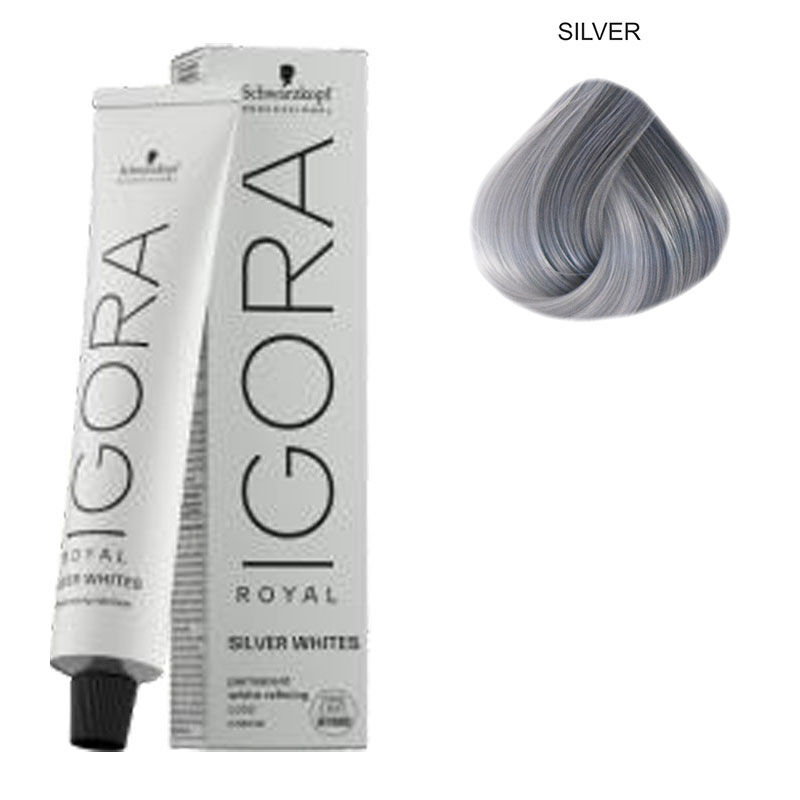 Coloration pour cheveux blancs et gris Igora Royal Silver White argent