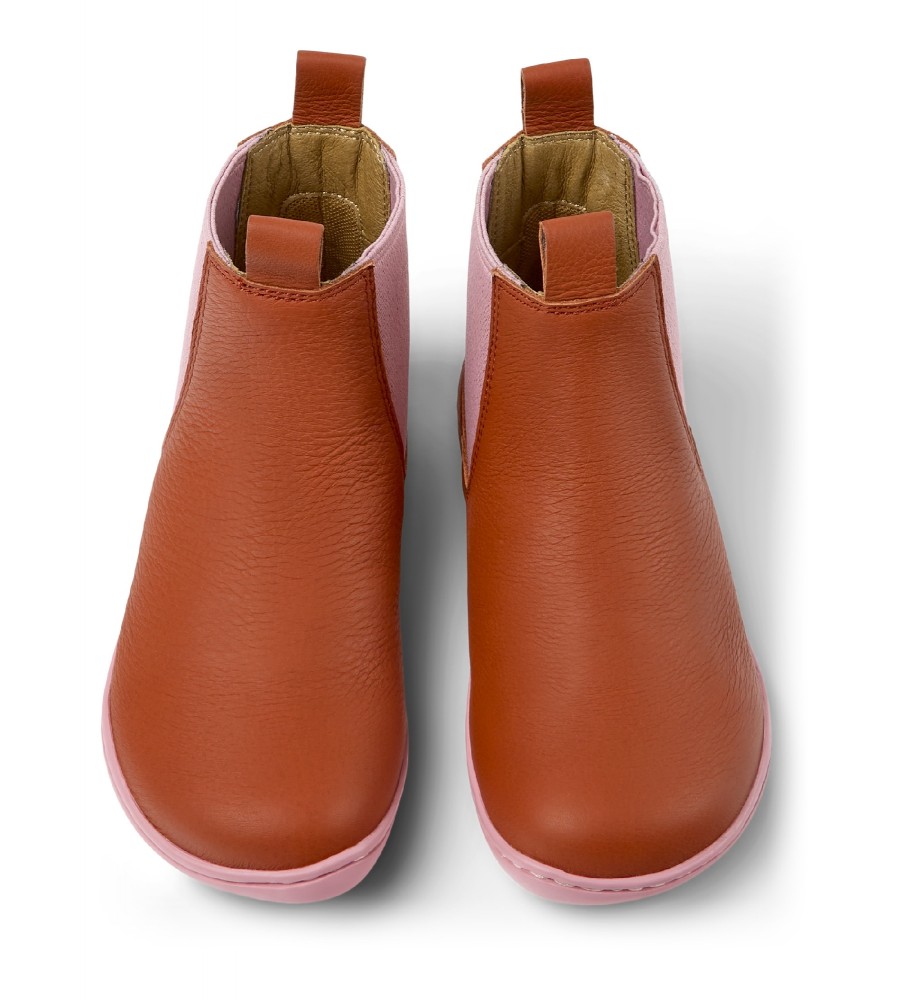 Botas de cano curto Camper Peu Cami em couro vermelho