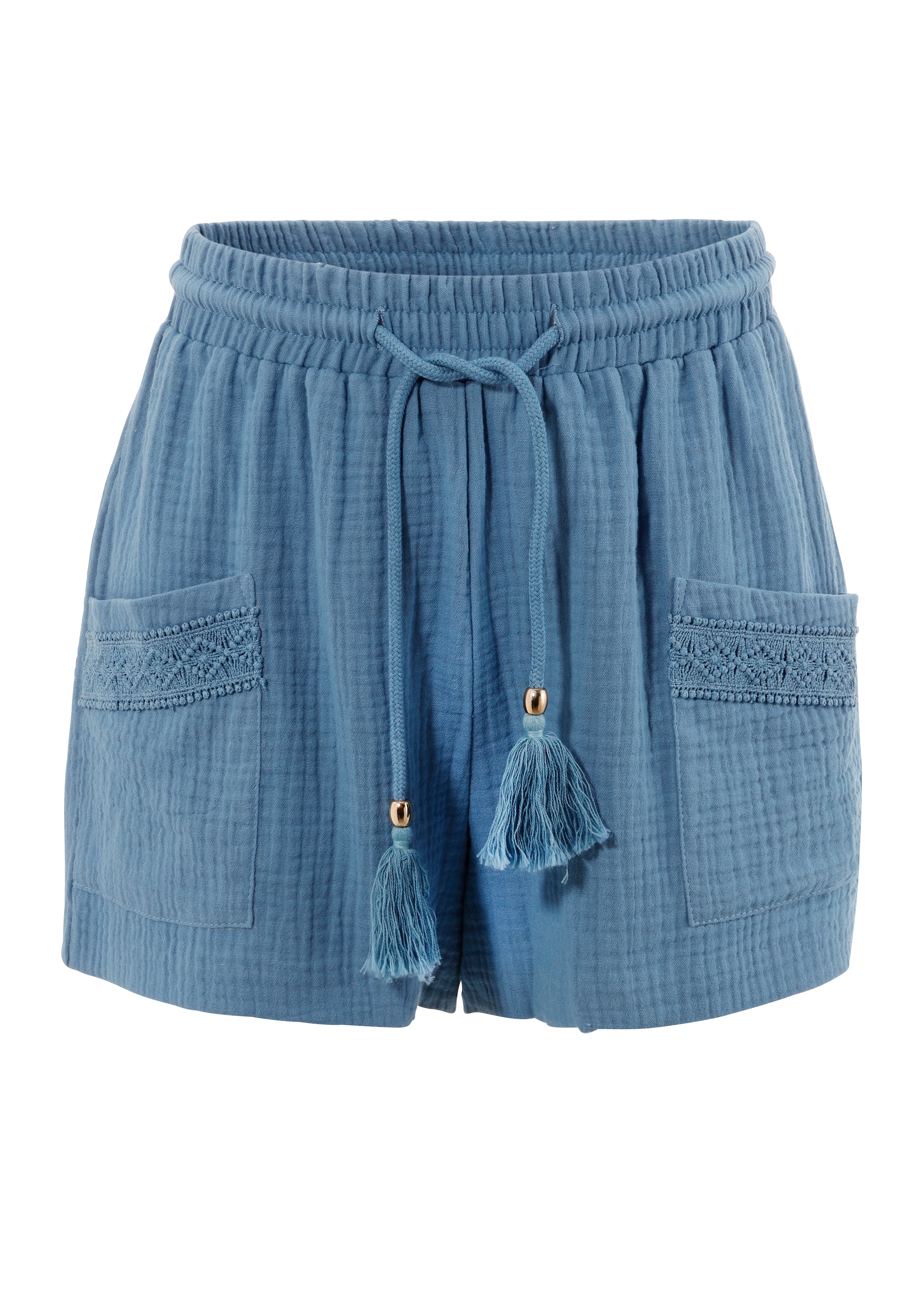 Aniston CASUAL Shorts  mit Häkel-Applikationen verziert