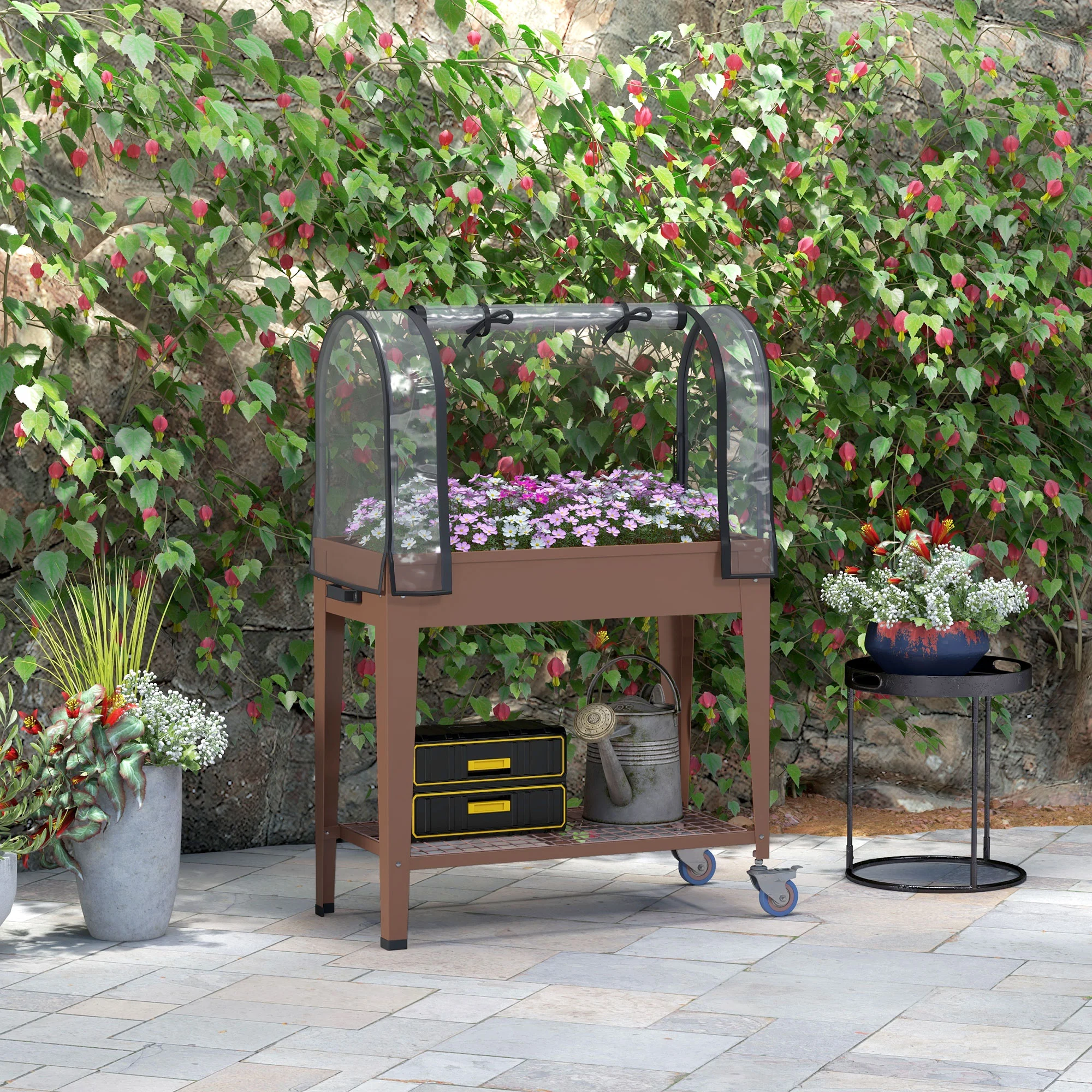 Mesa de cultivo Outsunny Brown
